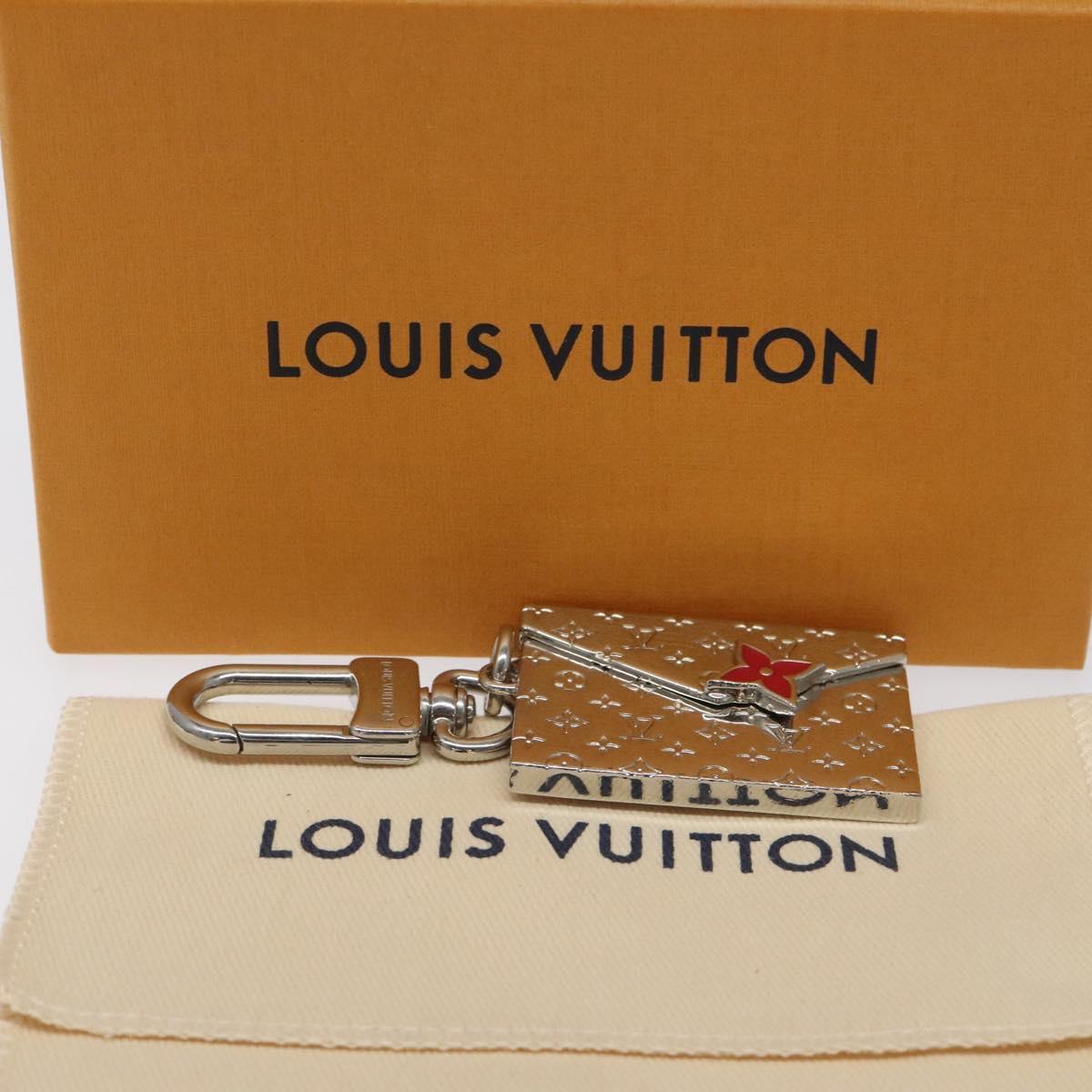 LOUIS VUITTON Monogram LV envelope Key Holder metal Silver M01296 LV Auth JB049