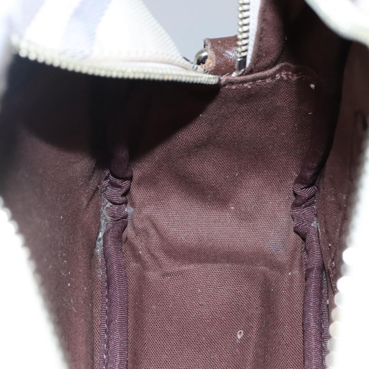 BURBERRY Nova Check Blue Label Shoulder Bag Nylon Beige Silver Auth JB053