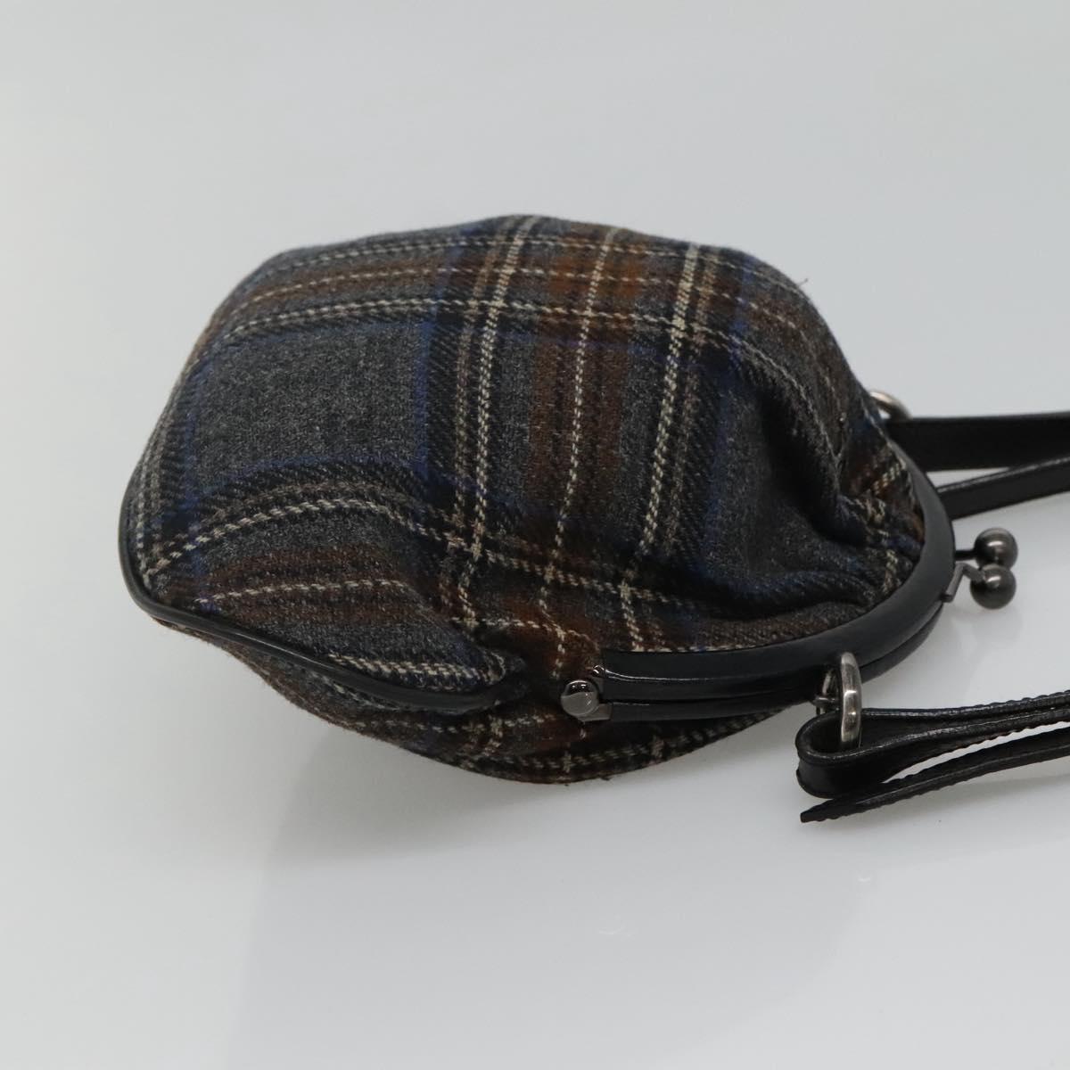 BURBERRY Nova Check Shoulder Bag Wool Navy Auth JB068