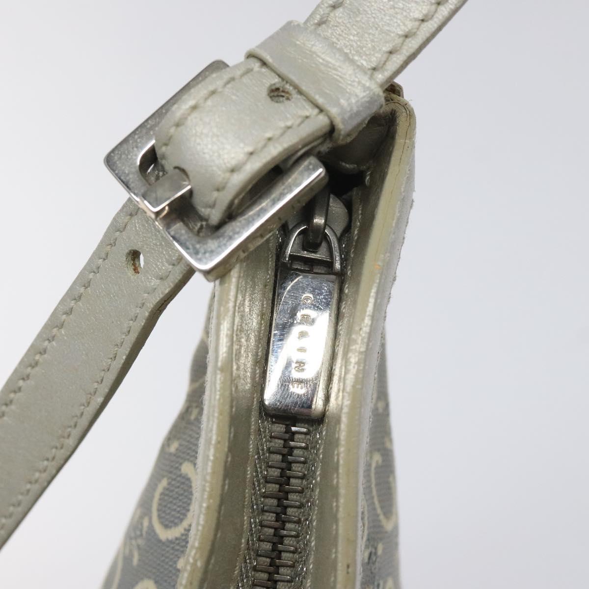 CELINE C Macadam Canvas Shoulder Bag Gray Auth JB071