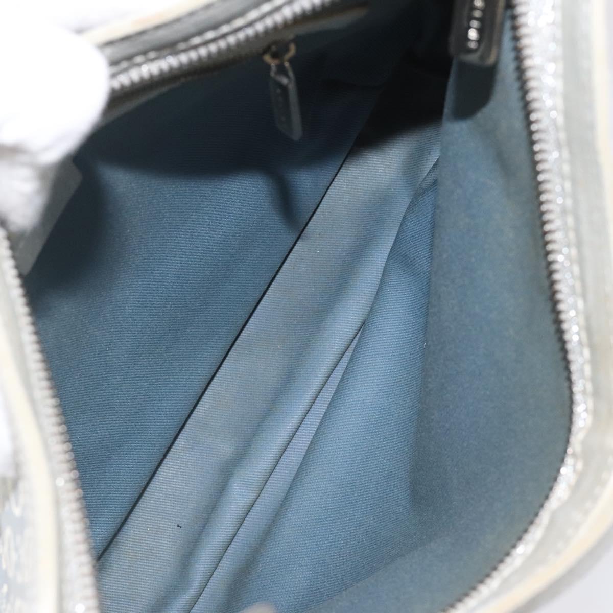 CELINE C Macadam Canvas Shoulder Bag Gray Auth JB071