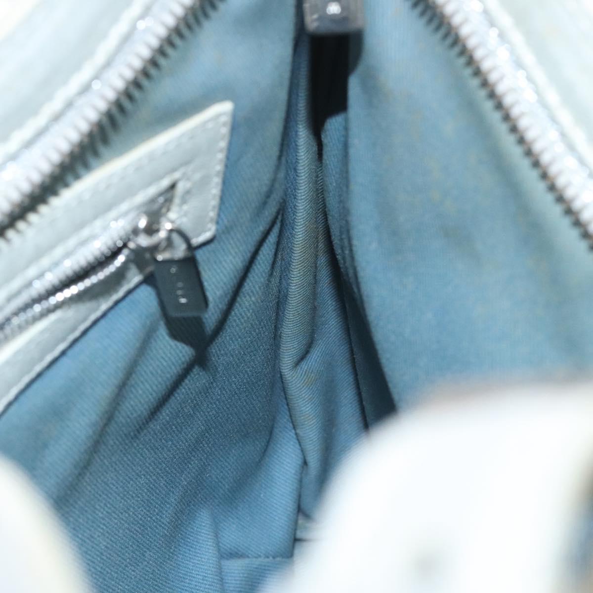 CELINE C Macadam Canvas Shoulder Bag Gray Auth JB071