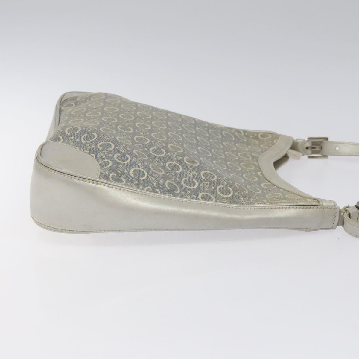 CELINE C Macadam Canvas Shoulder Bag Gray Auth JB071