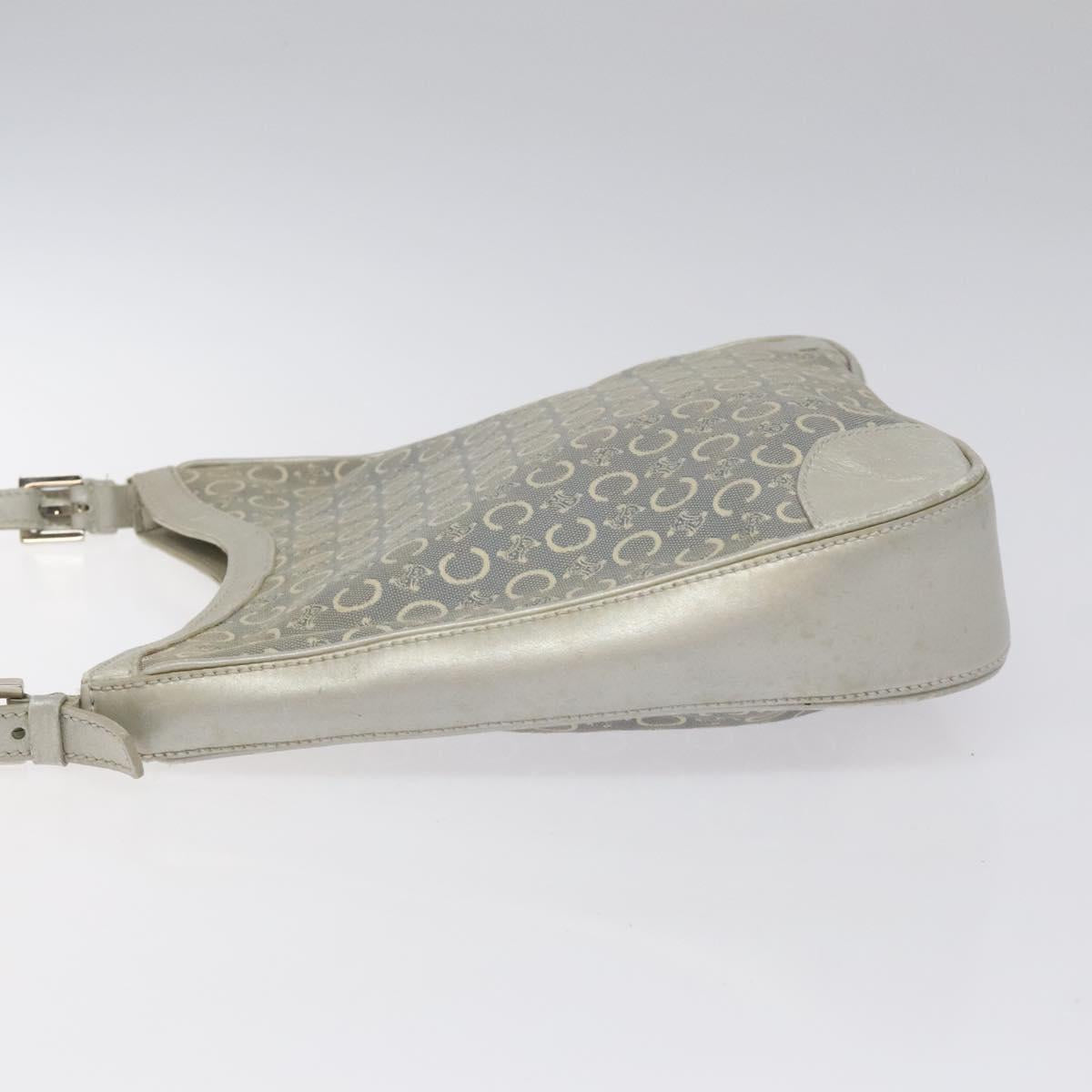 CELINE C Macadam Canvas Shoulder Bag Gray Auth JB071