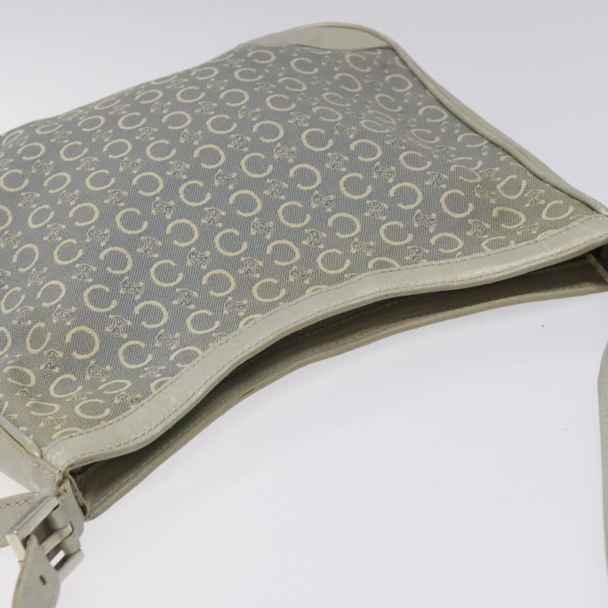 CELINE C Macadam Canvas Shoulder Bag Gray Auth JB071
