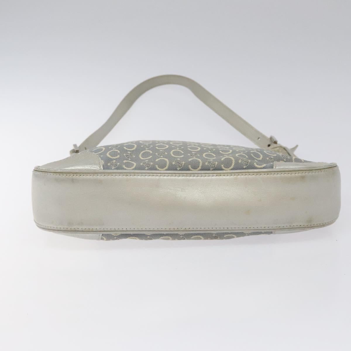 CELINE C Macadam Canvas Shoulder Bag Gray Auth JB071