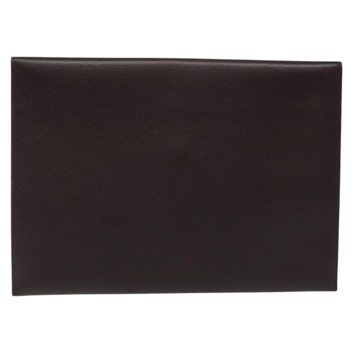 LOUIS VUITTON Taiga Document Case Clutch Bag Acajou M99087 LV Auth JB083