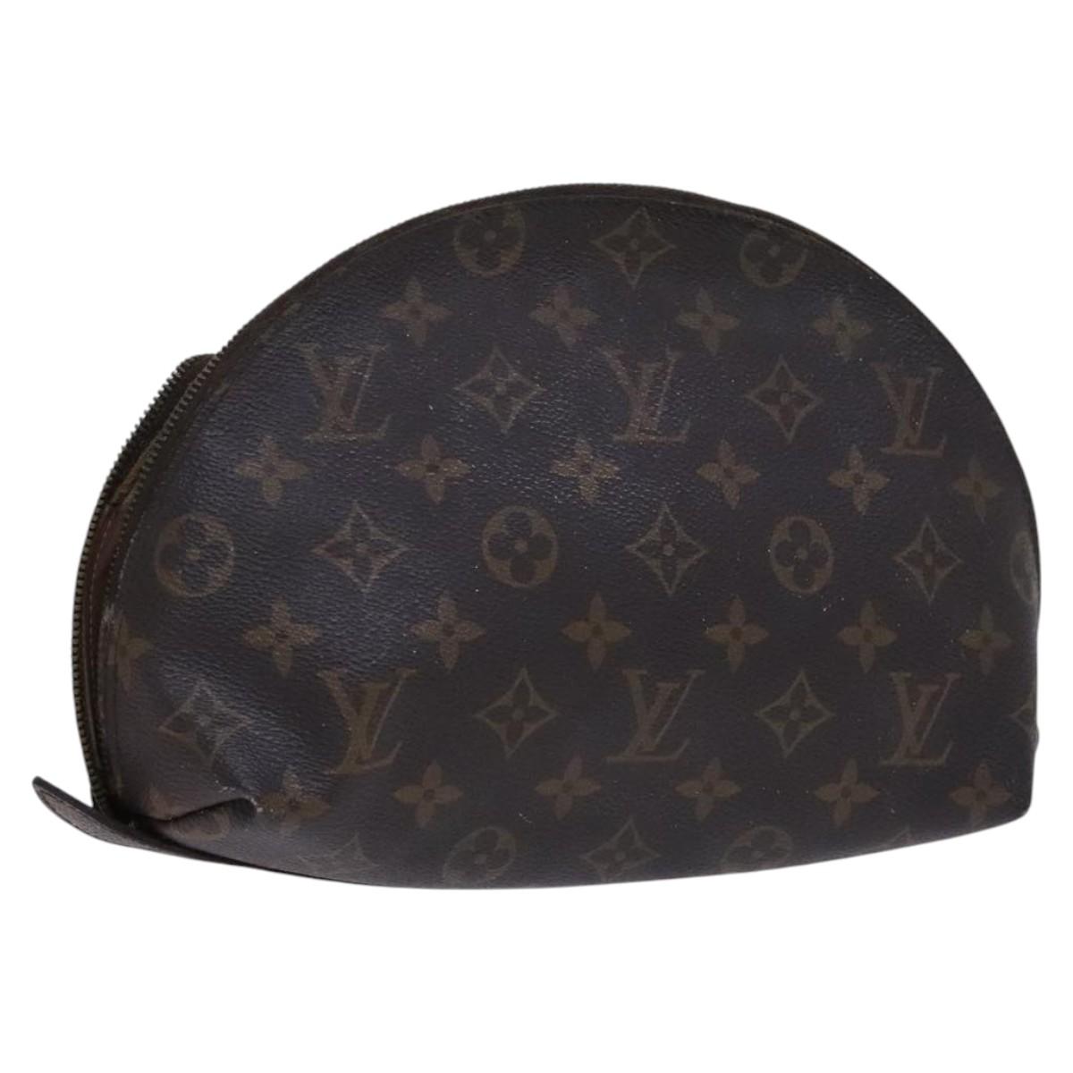 LOUIS VUITTON Monogram Trousse Demi Ronde Cosmetic Pouch M47520 LV Auth JB085