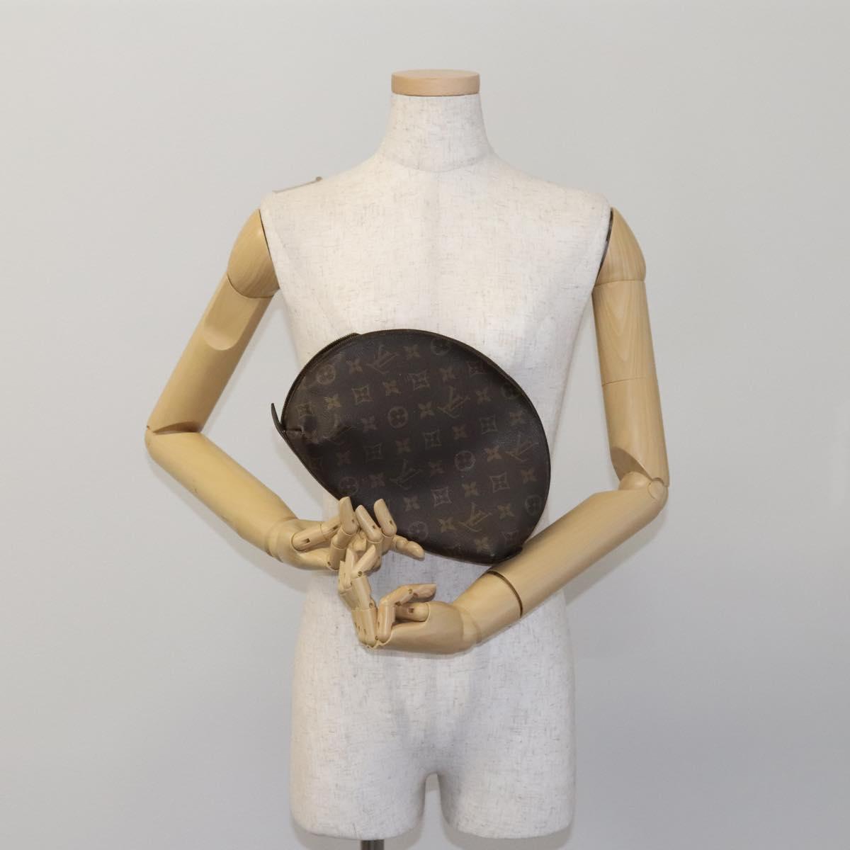 LOUIS VUITTON Monogram Trousse Demi Ronde Cosmetic Pouch M47520 LV Auth JB085