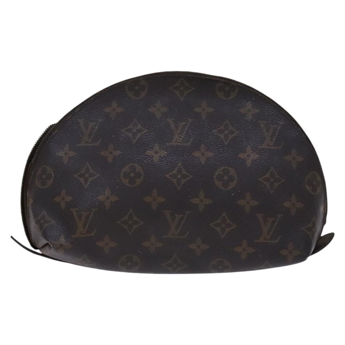 LOUIS VUITTON Monogram Trousse Demi Ronde Cosmetic Pouch M47520 LV Auth JB085