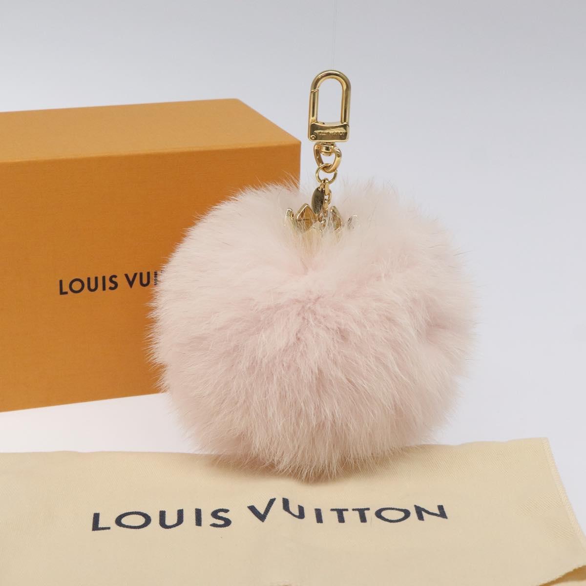 LOUIS VUITTON Fuzzy Bubble Key Holder Pink Gold M67371 LV Auth JB089M