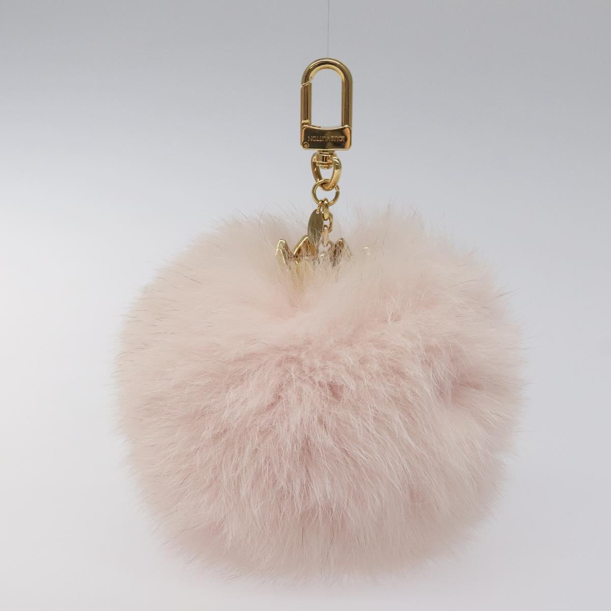 LOUIS VUITTON Fuzzy Bubble Key Holder Pink Gold M67371 LV Auth JB089M