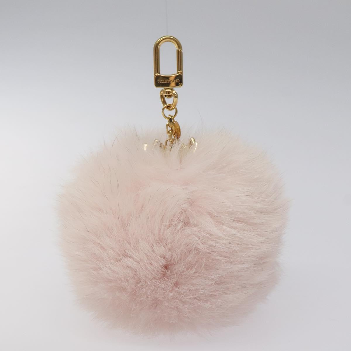 LOUIS VUITTON Fuzzy Bubble Key Holder Pink Gold M67371 LV Auth JB089M