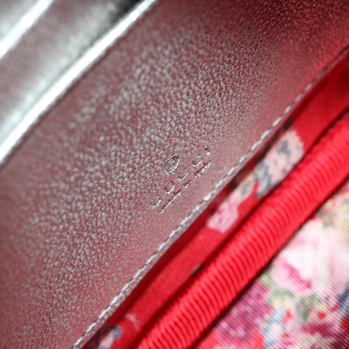 GUCCI Horsebit Pochette Shoulder Bag Lamb Skin Red Blue 534951 Auth 34948