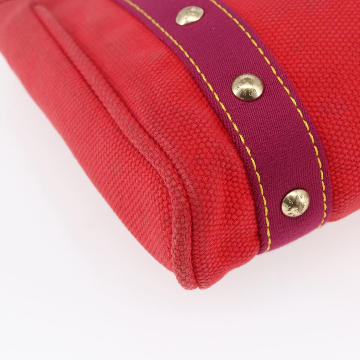 LOUIS VUITTON Antigua Kava PM Tote Bag Canvas Rouge M40037 LV Auth ka001