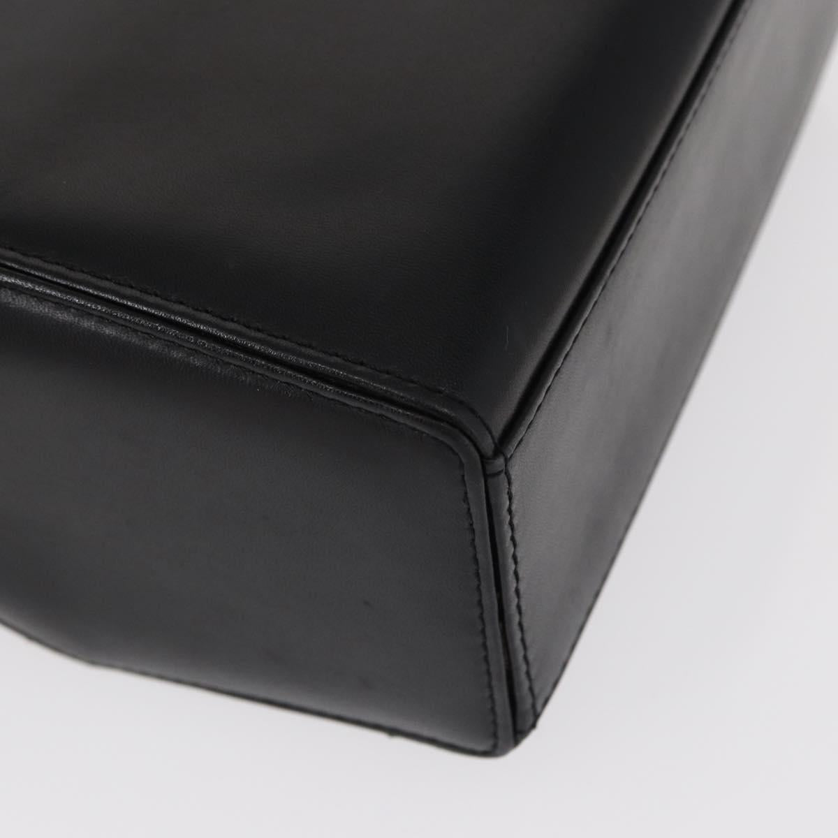 GIVENCHY Hand Bag Leather Black Gold Auth ka009