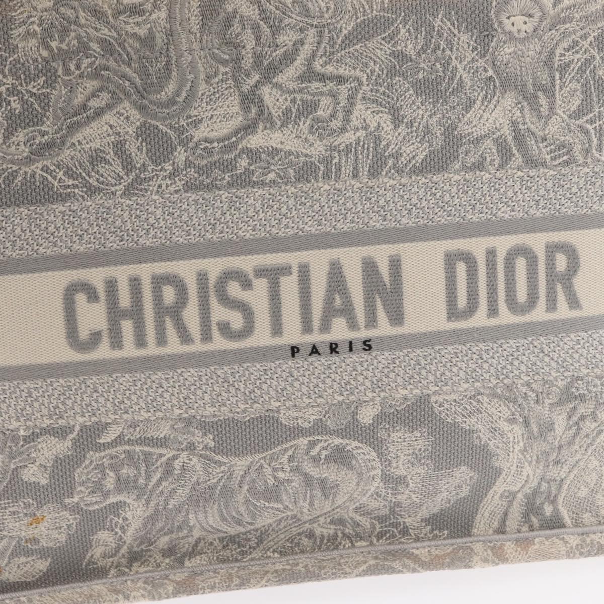 Christian Dior Toile De Jouy Book Tote Hand Bag Canvas Gray Auth ka013V