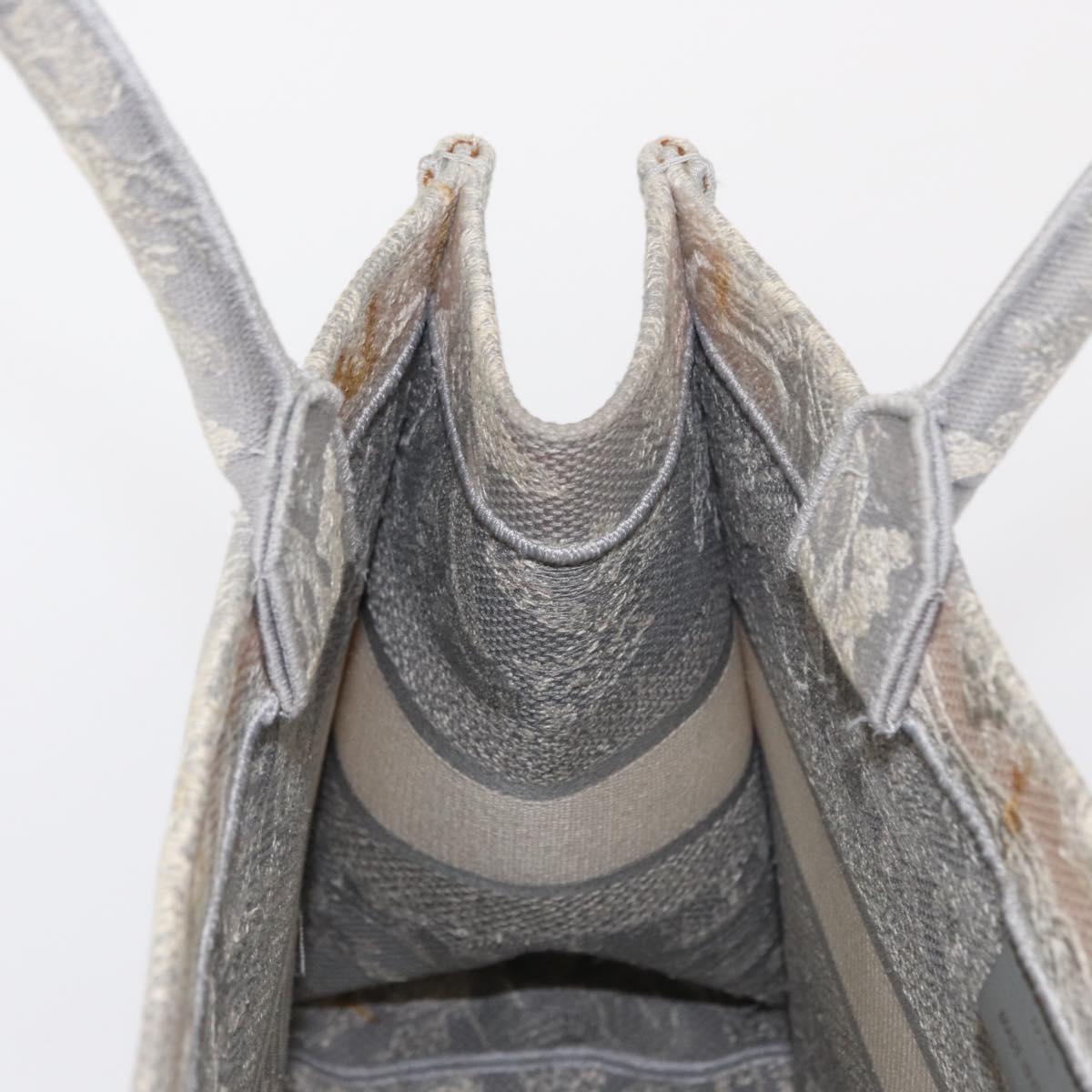 Christian Dior Toile De Jouy Book Tote Hand Bag Canvas Gray Auth ka013V