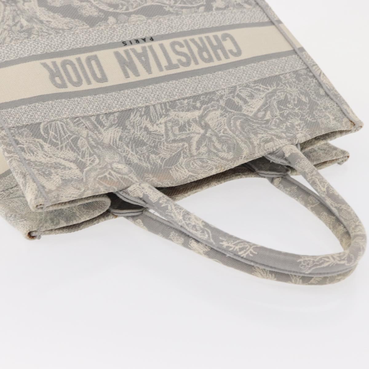 Christian Dior Toile De Jouy Book Tote Hand Bag Canvas Gray Auth ka013V