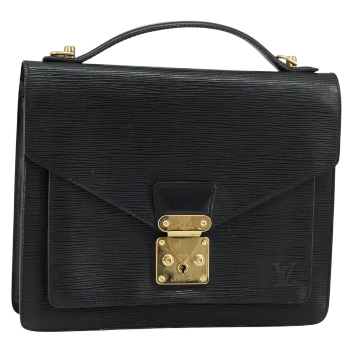 LOUIS VUITTON Epi Monceau 28 Hand Bag Black M52122 LV Auth ka020