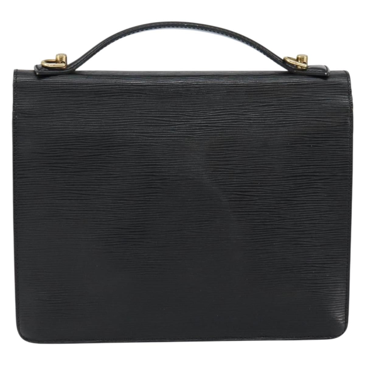 LOUIS VUITTON Epi Monceau 28 Hand Bag Black M52122 LV Auth ka020