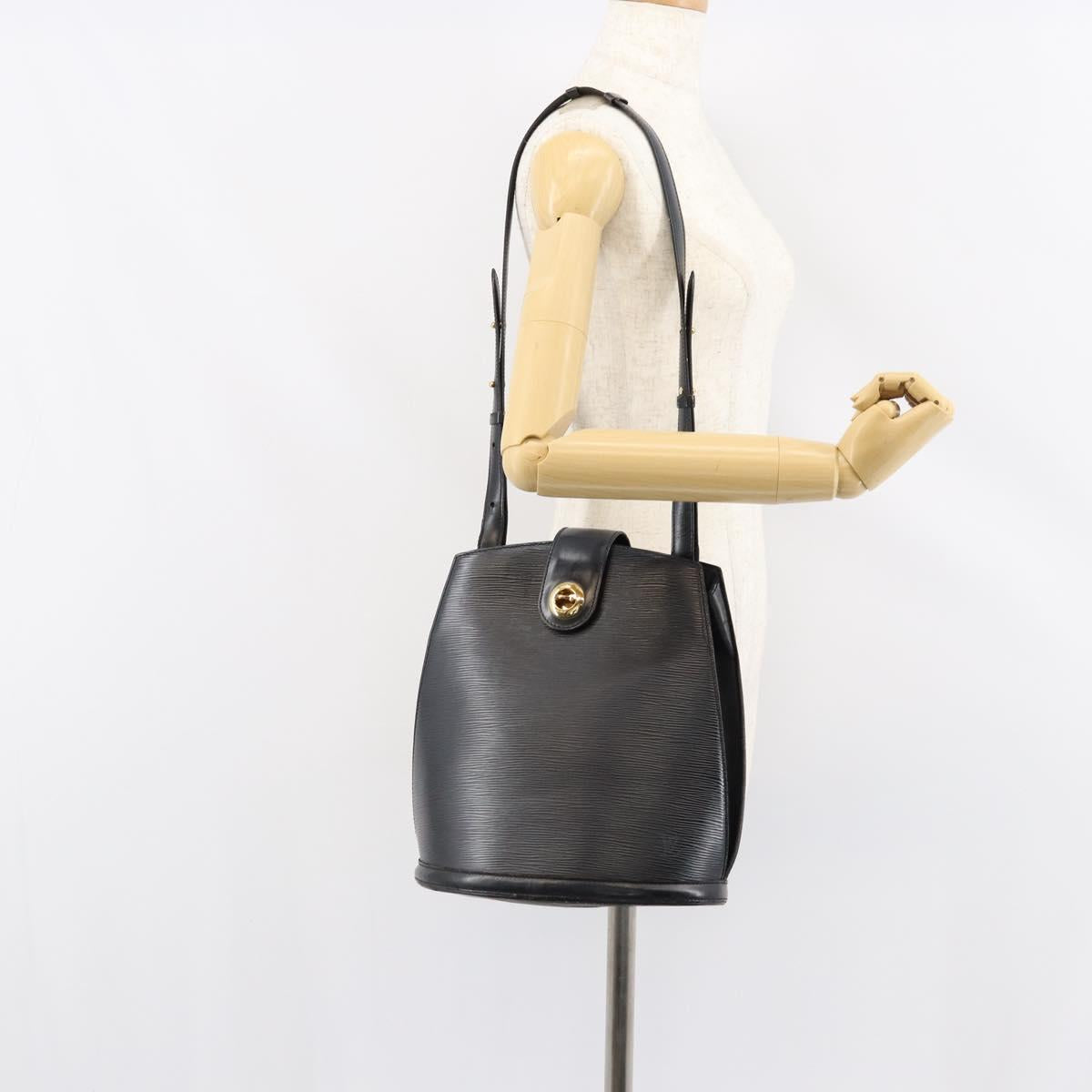 LOUIS VUITTON Epi Cluny Shoulder Bag Black M52252 LV Auth ka026