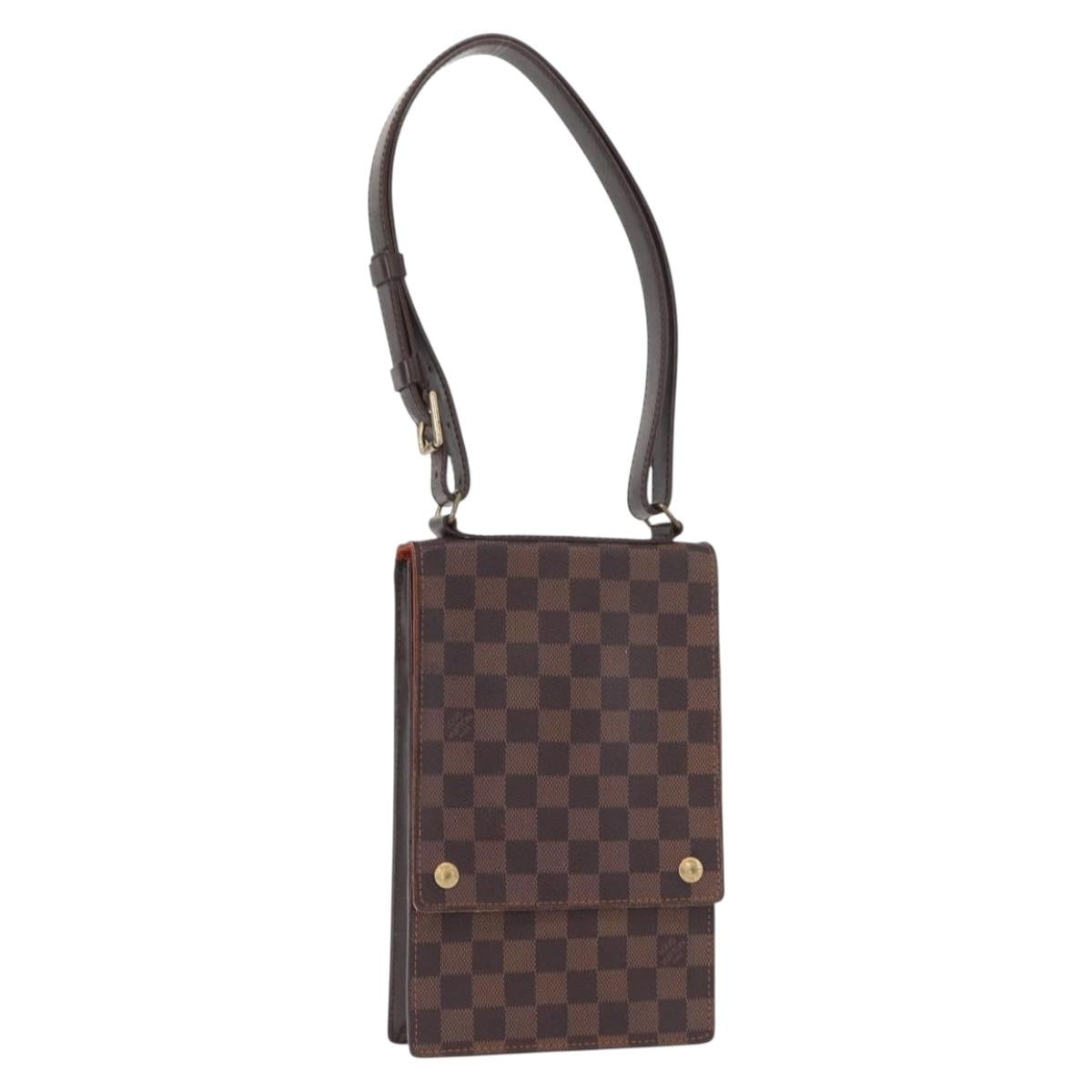 LOUIS VUITTON Damier Ebene Portello Shoulder Bag N45271 LV Auth ka033