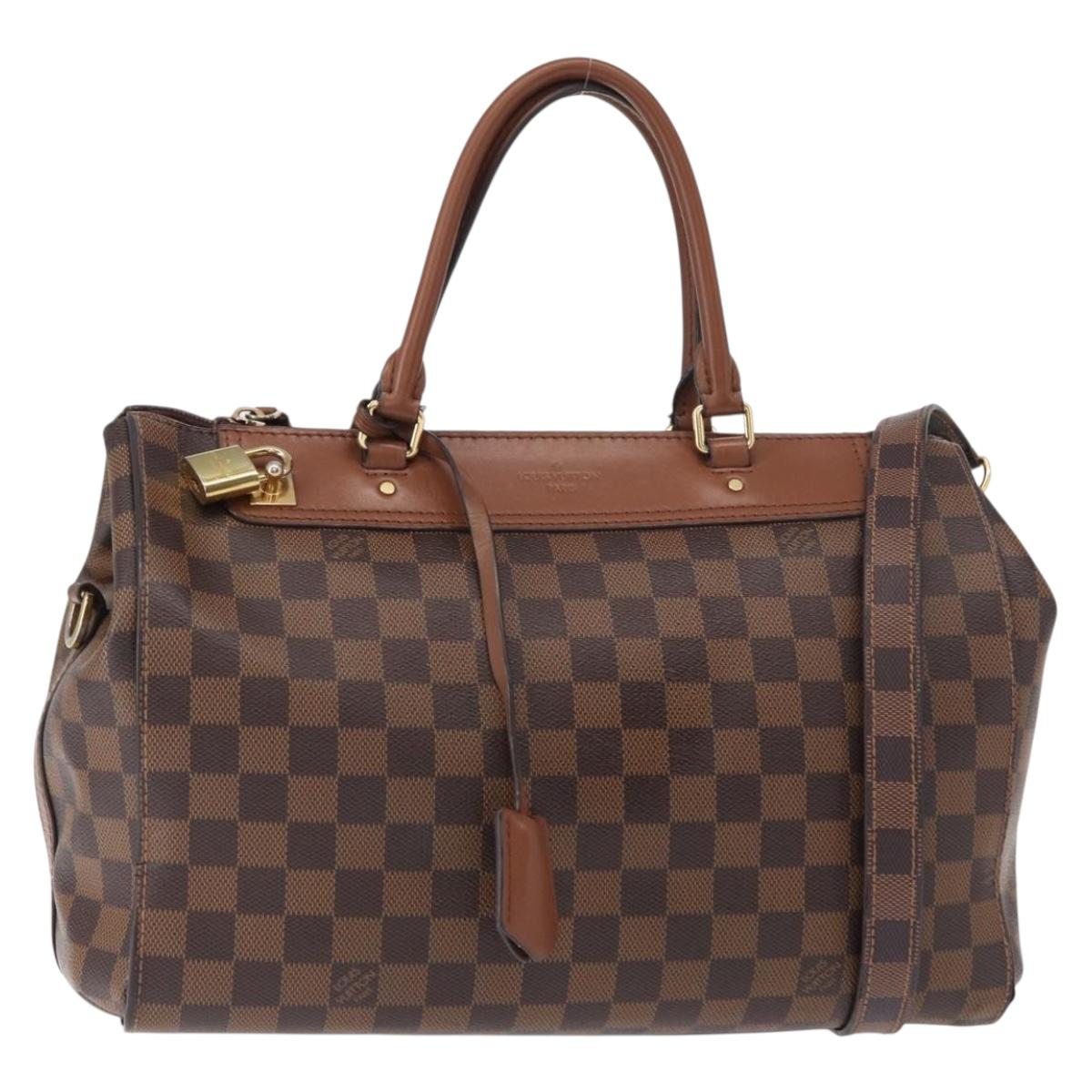 LOUIS VUITTON Damier Ebene Greenwich Hand Bag 2way N41337 LV Auth ka034