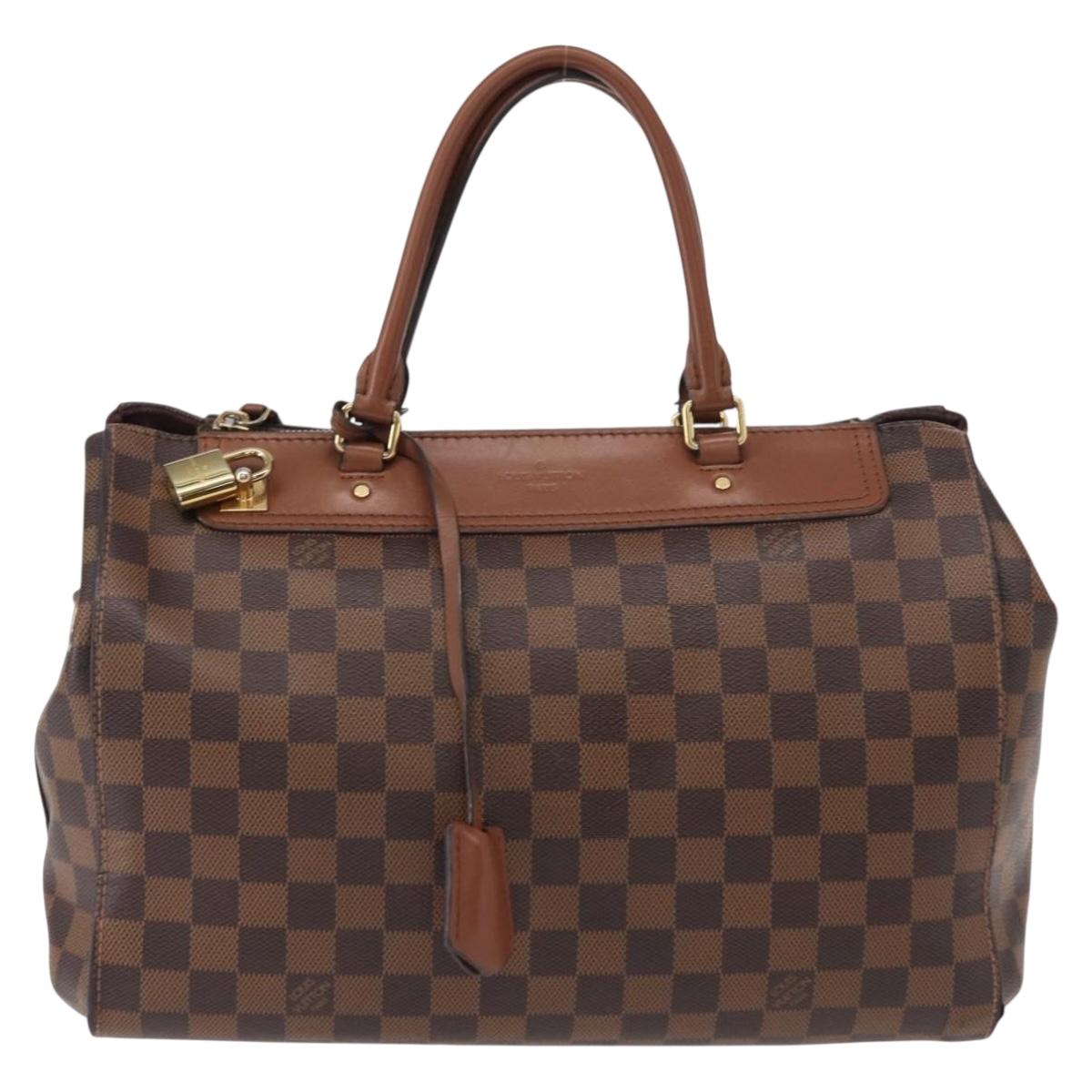 LOUIS VUITTON Damier Ebene Greenwich Hand Bag 2way N41337 LV Auth ka034