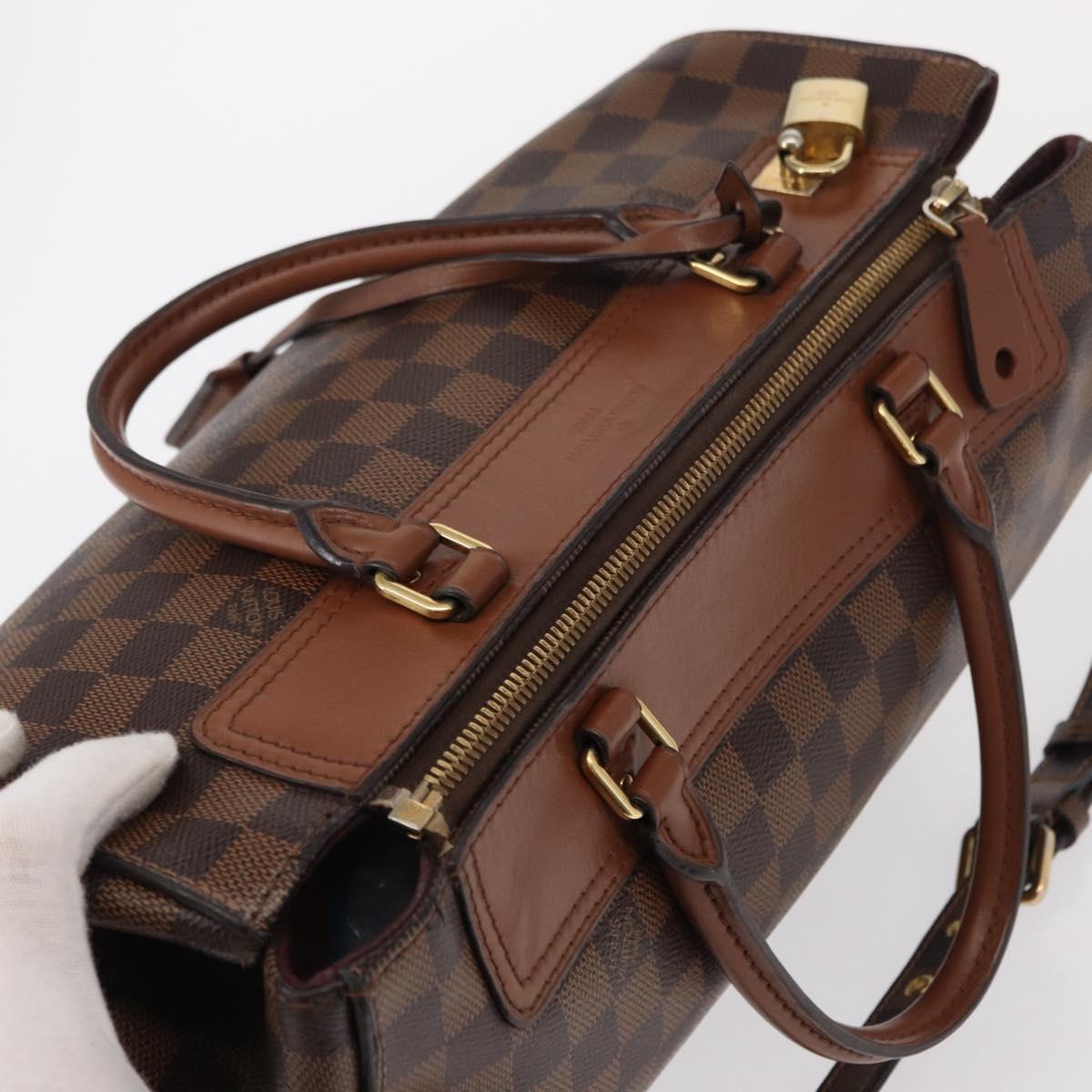 LOUIS VUITTON Damier Ebene Greenwich Hand Bag 2way N41337 LV Auth ka034