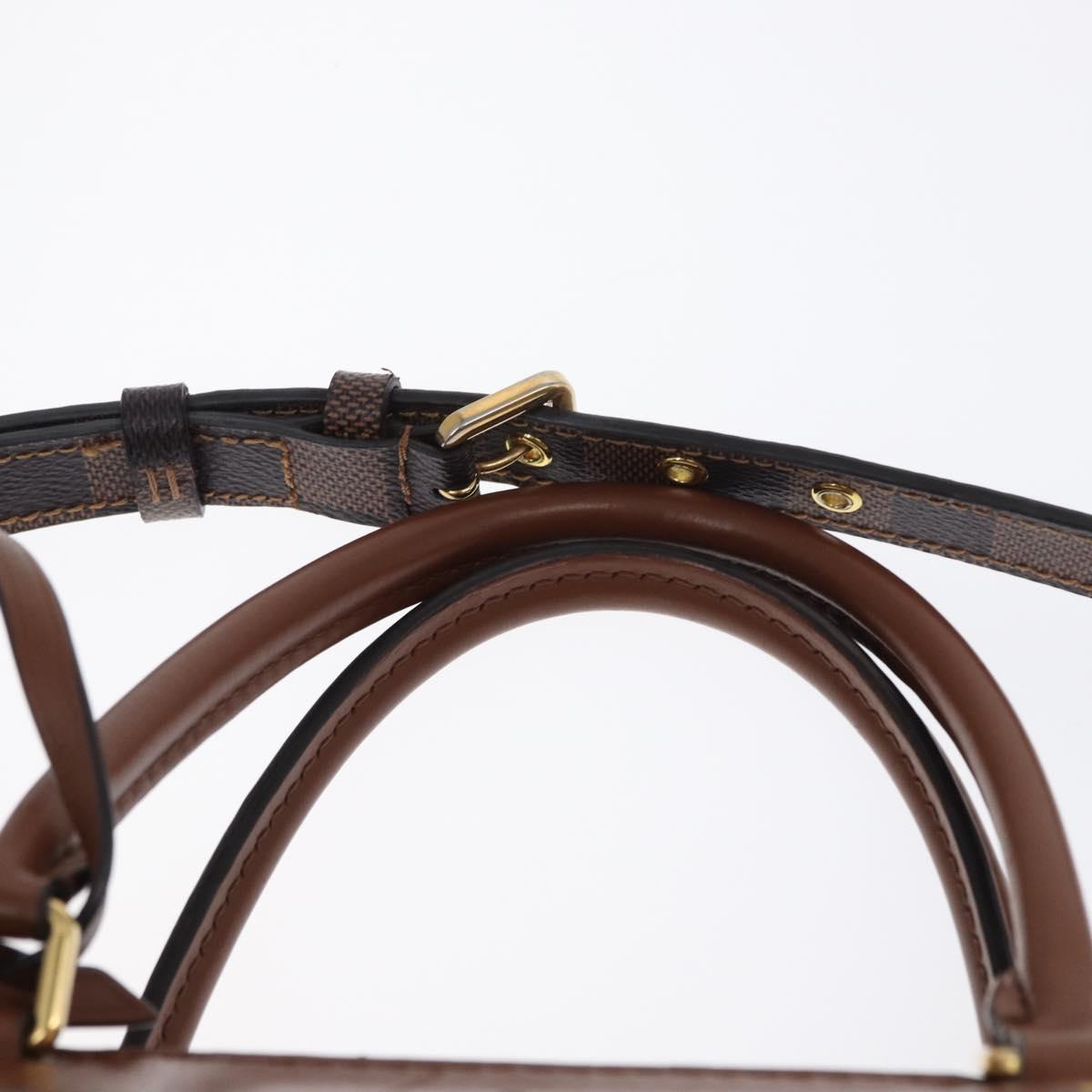 LOUIS VUITTON Damier Ebene Greenwich Hand Bag 2way N41337 LV Auth ka034