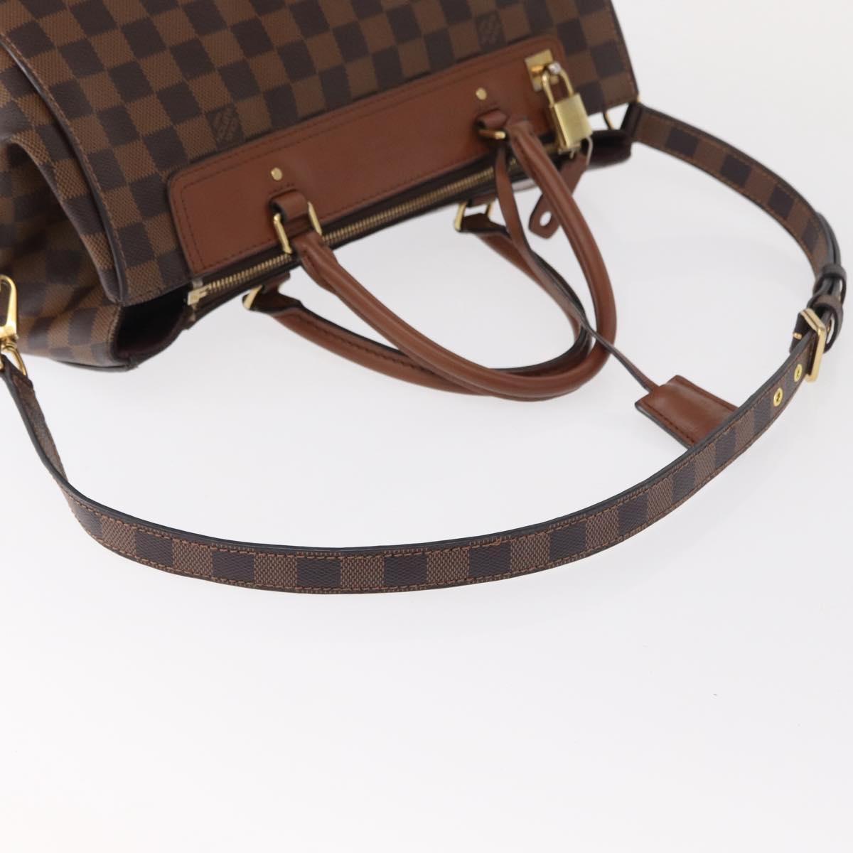 LOUIS VUITTON Damier Ebene Greenwich Hand Bag 2way N41337 LV Auth ka034