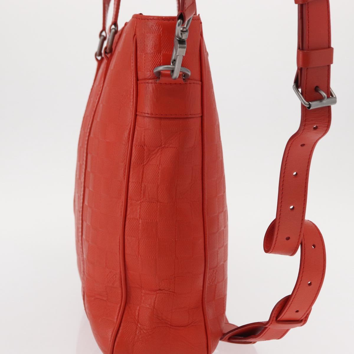 LOUIS VUITTON Damier Anfini Tadao PM 2Way Hand Bag Orange N41268 LV Auth ka035