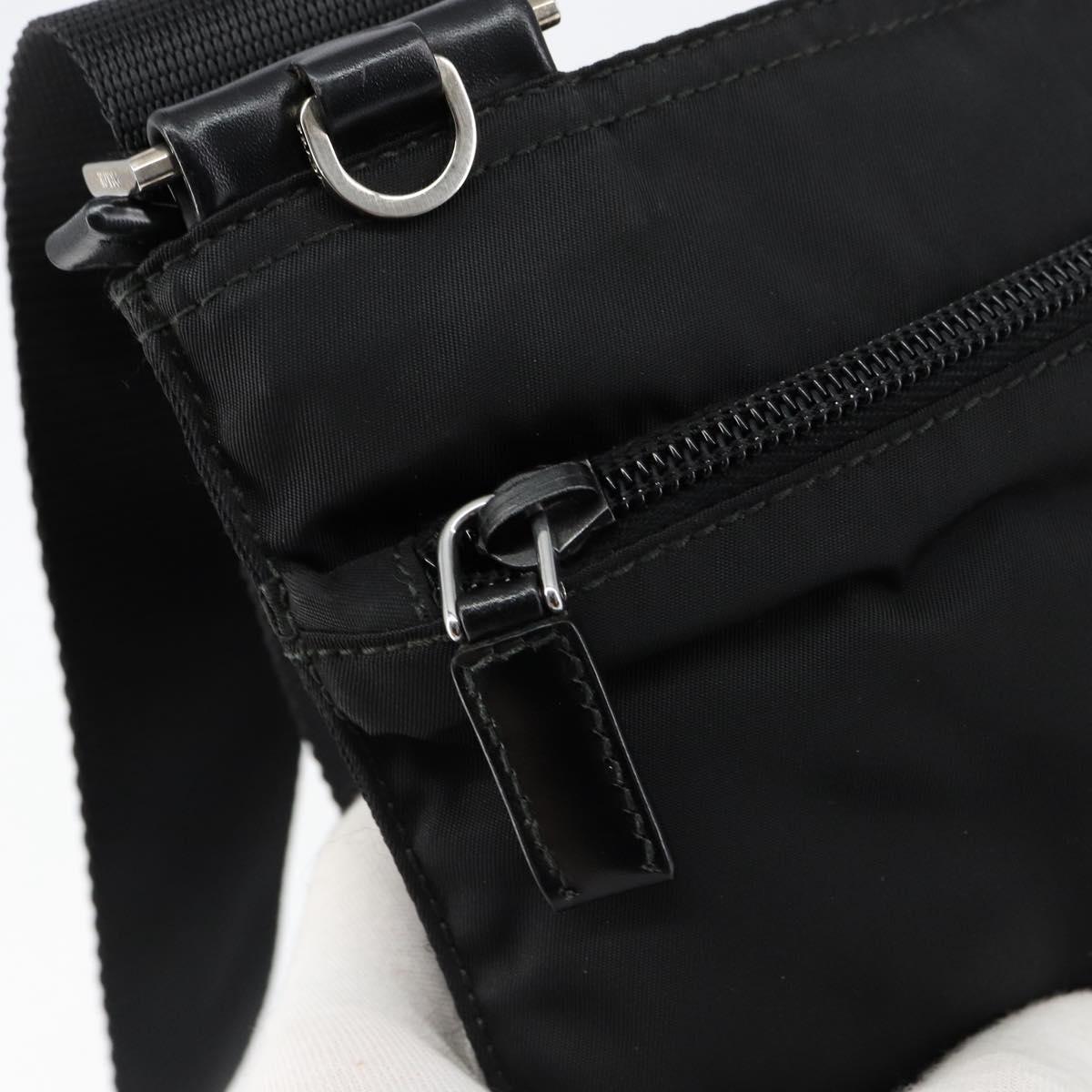 PRADA Shoulder Bag Nylon Black Silver Auth ka039