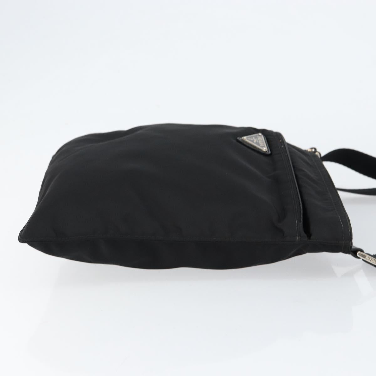 PRADA Shoulder Bag Nylon Black Silver Auth ka039