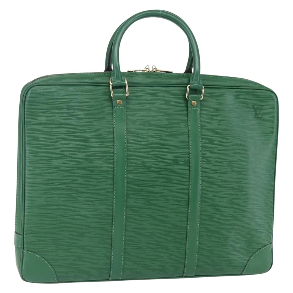 LOUIS VUITTON Epi Porte Documents Voyage Business Bag Green M54474 LV Auth ka041