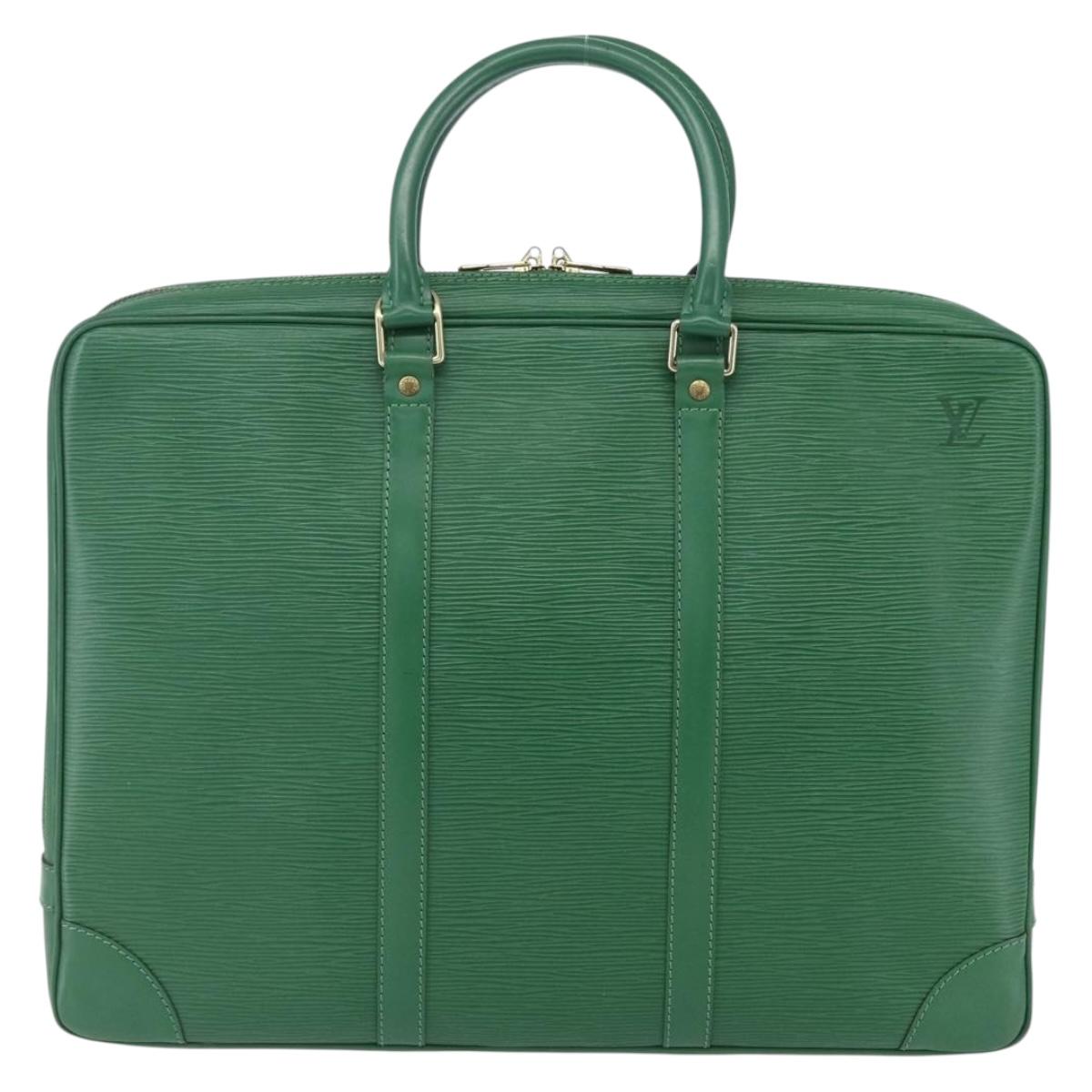 LOUIS VUITTON Epi Porte Documents Voyage Business Bag Green M54474 LV Auth ka041
