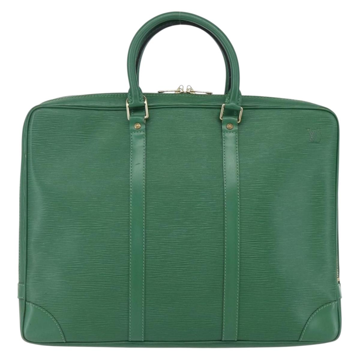 LOUIS VUITTON Epi Porte Documents Voyage Business Bag Green M54474 LV Auth ka041