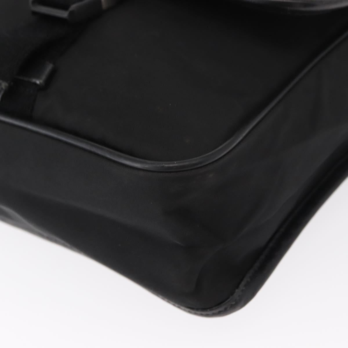 PRADA Shoulder Bag Nylon Black Silver Auth ka045
