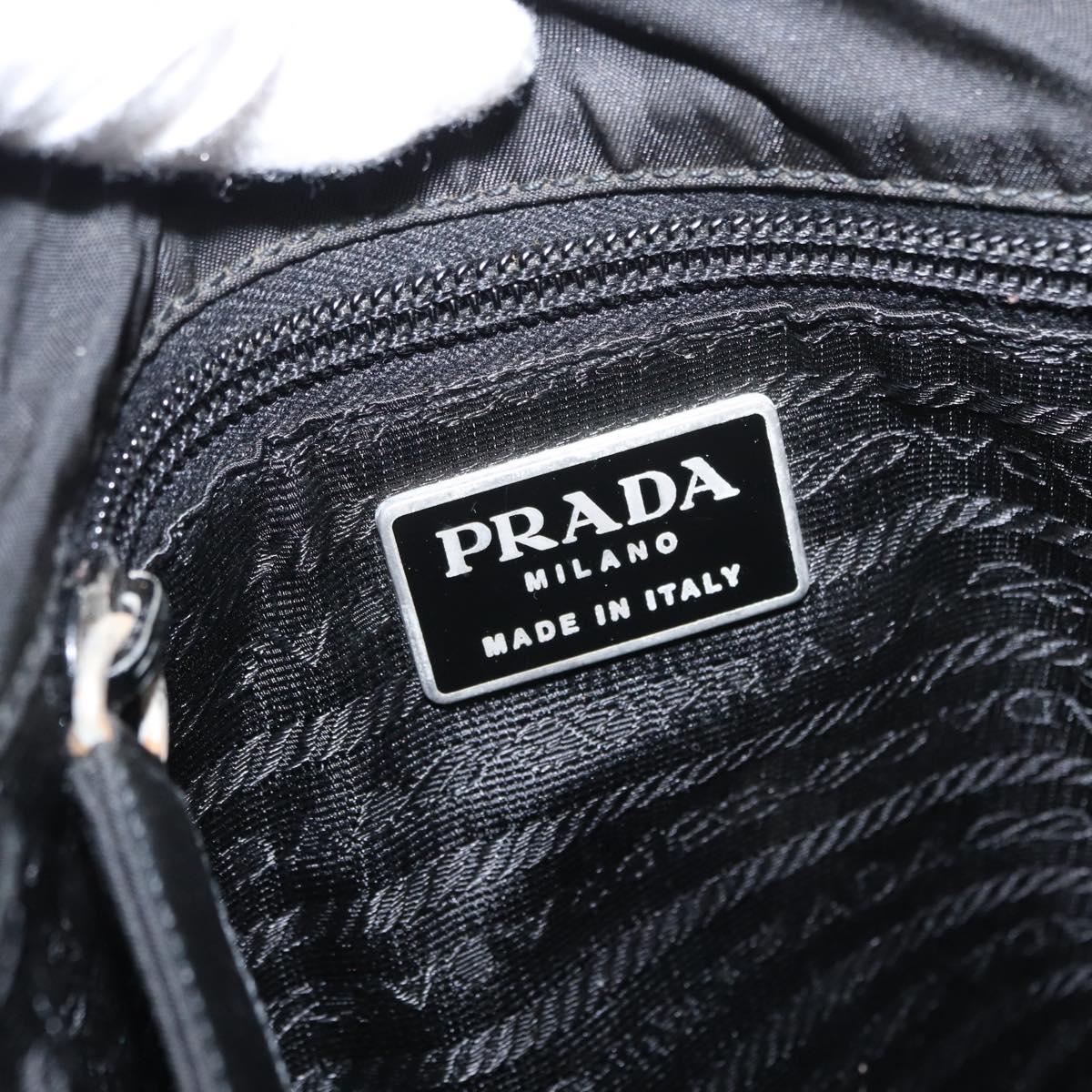 PRADA Shoulder Bag Nylon Black Silver Auth ka045