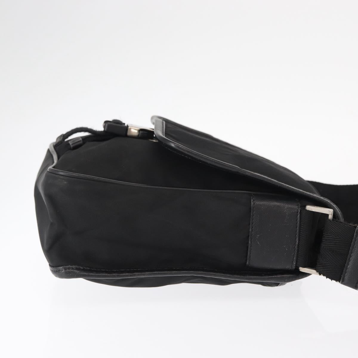 PRADA Shoulder Bag Nylon Black Silver Auth ka045