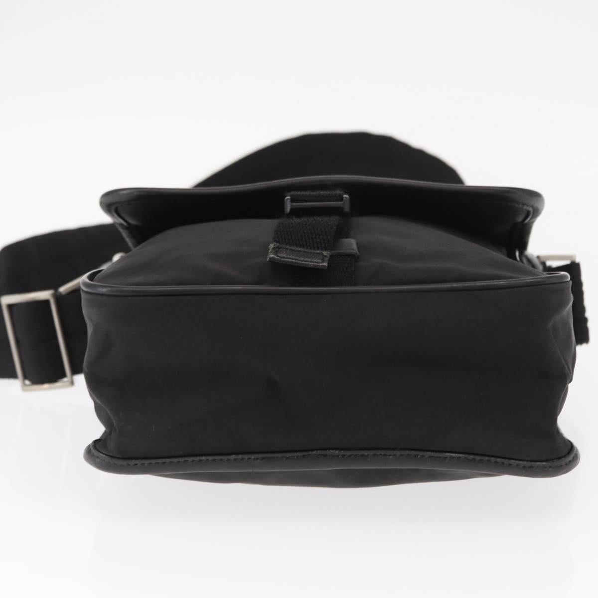 PRADA Shoulder Bag Nylon Black Silver Auth ka045