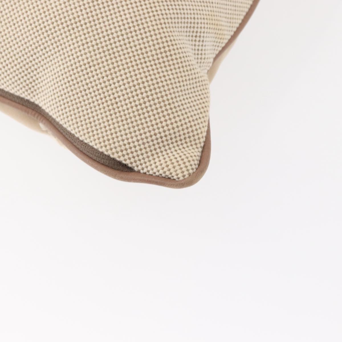 HERMES Cushion Canvas Beige Auth ka047