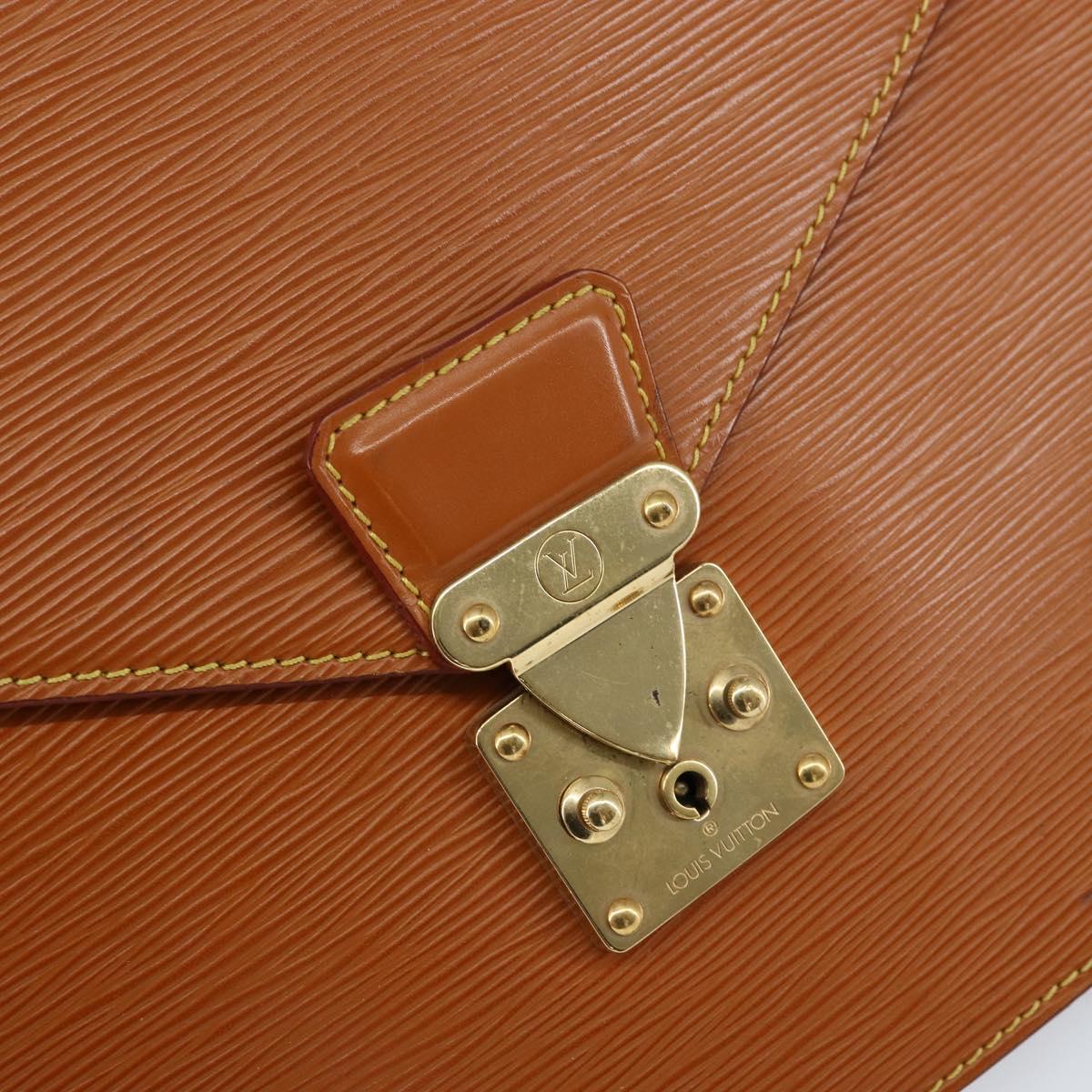 LOUIS VUITTON Epi Serviette Conseiller Zipangu Gold M54428 LV Auth ka051