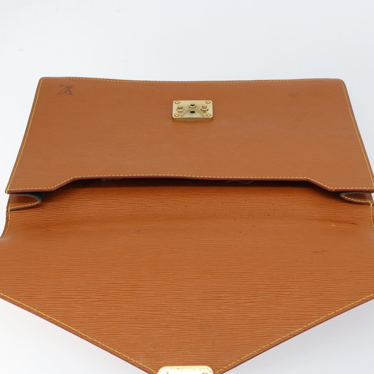 LOUIS VUITTON Epi Serviette Conseiller Zipangu Gold M54428 LV Auth ka051