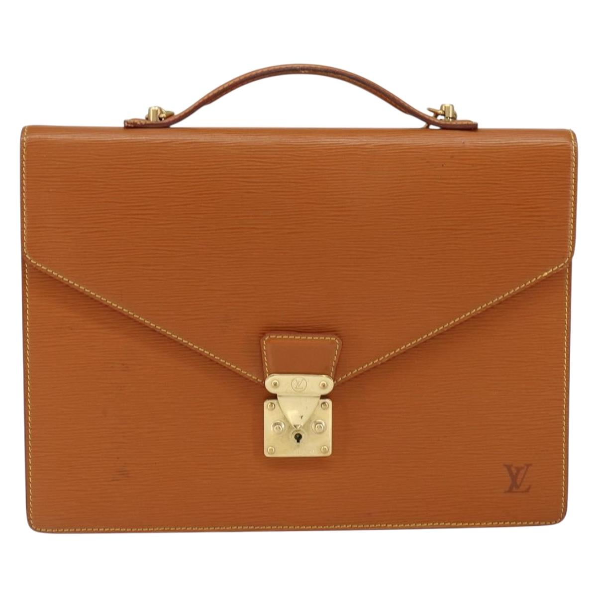 LOUIS VUITTON Epi Serviette Conseiller Zipangu Gold M54428 LV Auth ka051