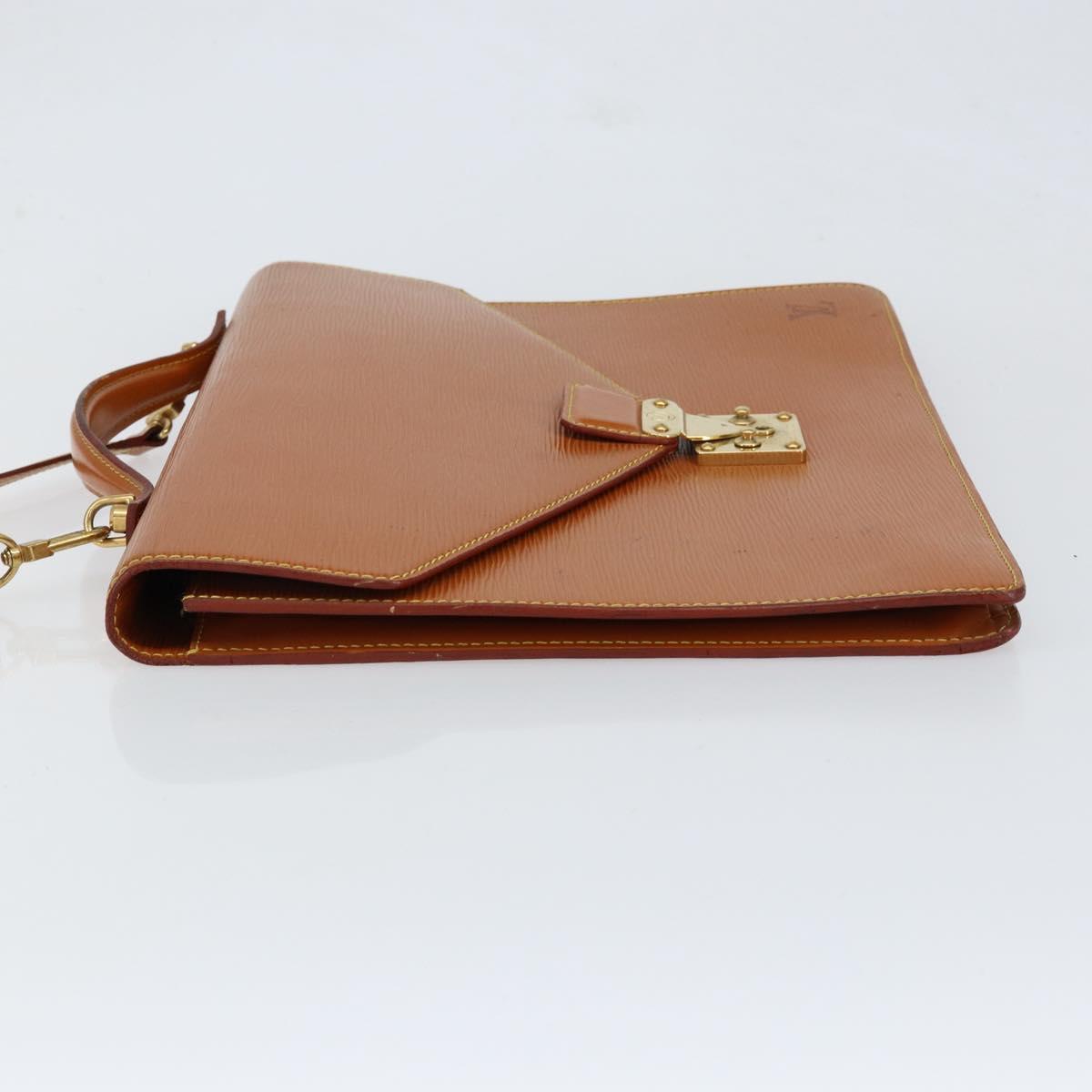 LOUIS VUITTON Epi Serviette Conseiller Zipangu Gold M54428 LV Auth ka051