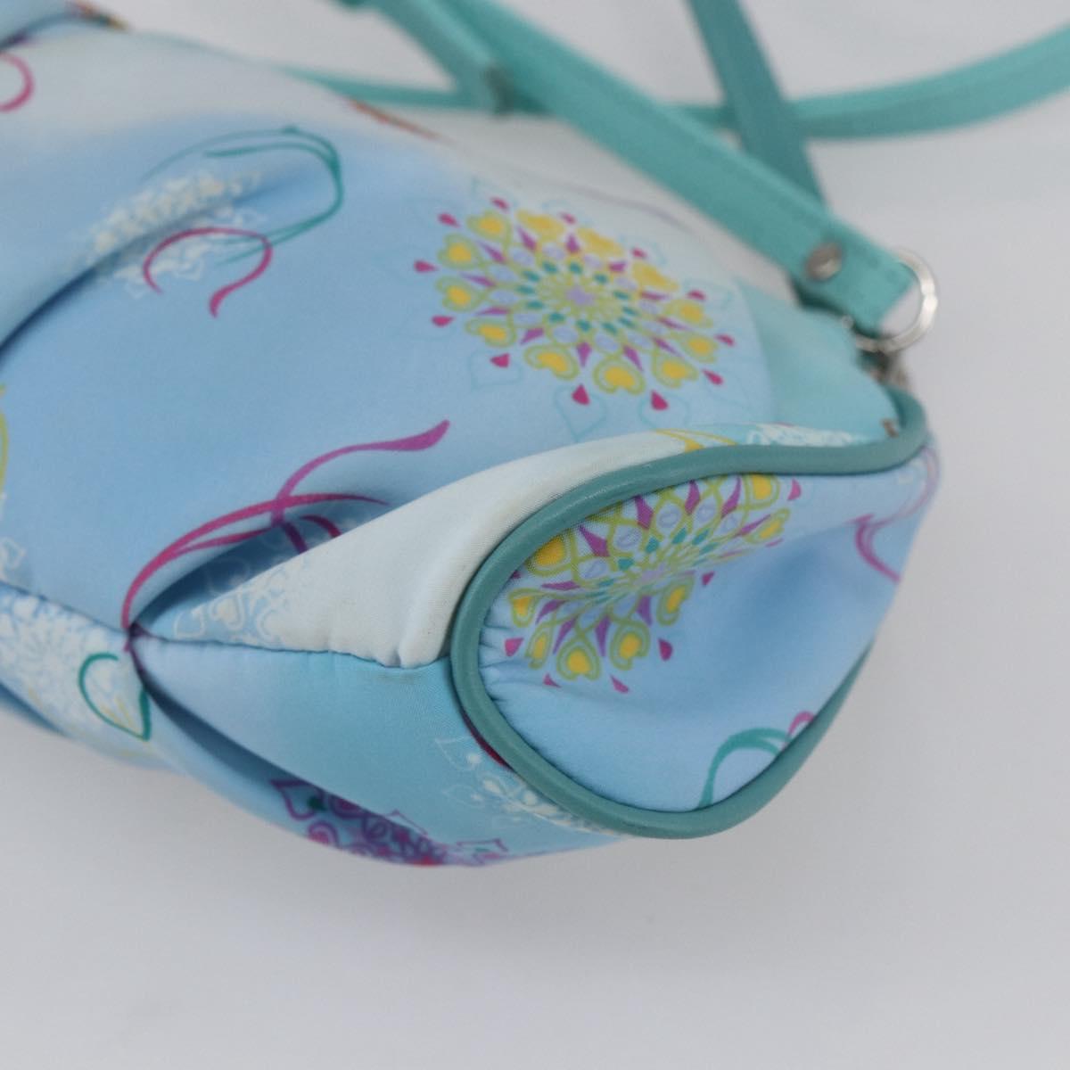 Salvatore Ferragamo Shoulder Bag Nylon 2way Light Blue Silver Auth ka057V