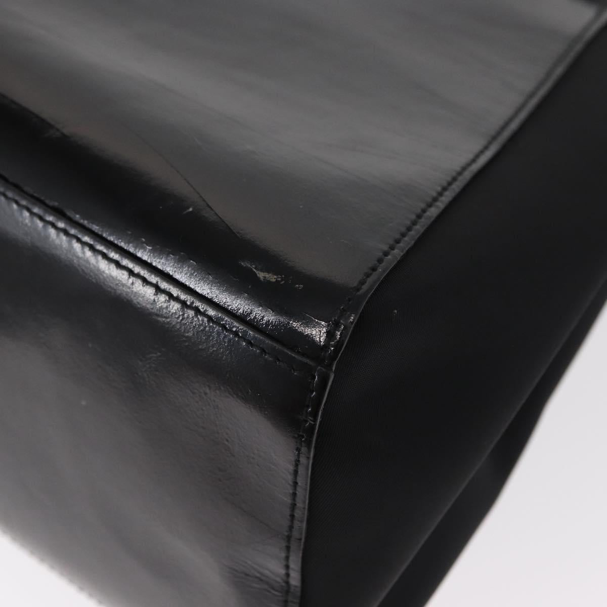 GIVENCHY Hand Bag Leather Black Silver Auth ka060