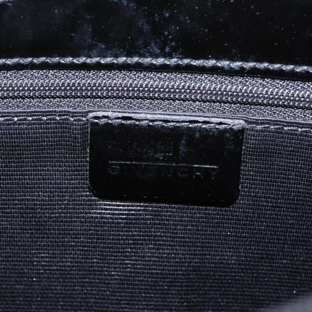 GIVENCHY Hand Bag Leather Black Silver Auth ka060